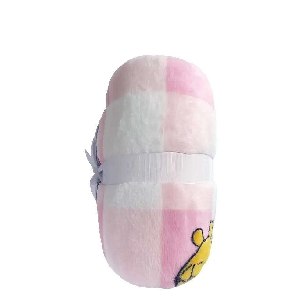 Disney Winnie the Pooh Eeyore Piglet Silk Touch Throw Blanket 60 x 70 Pink Heart